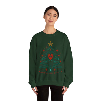 Nurse Xmas tree Unisex Heavy Blend™ Crewneck Sweatshirt Printify