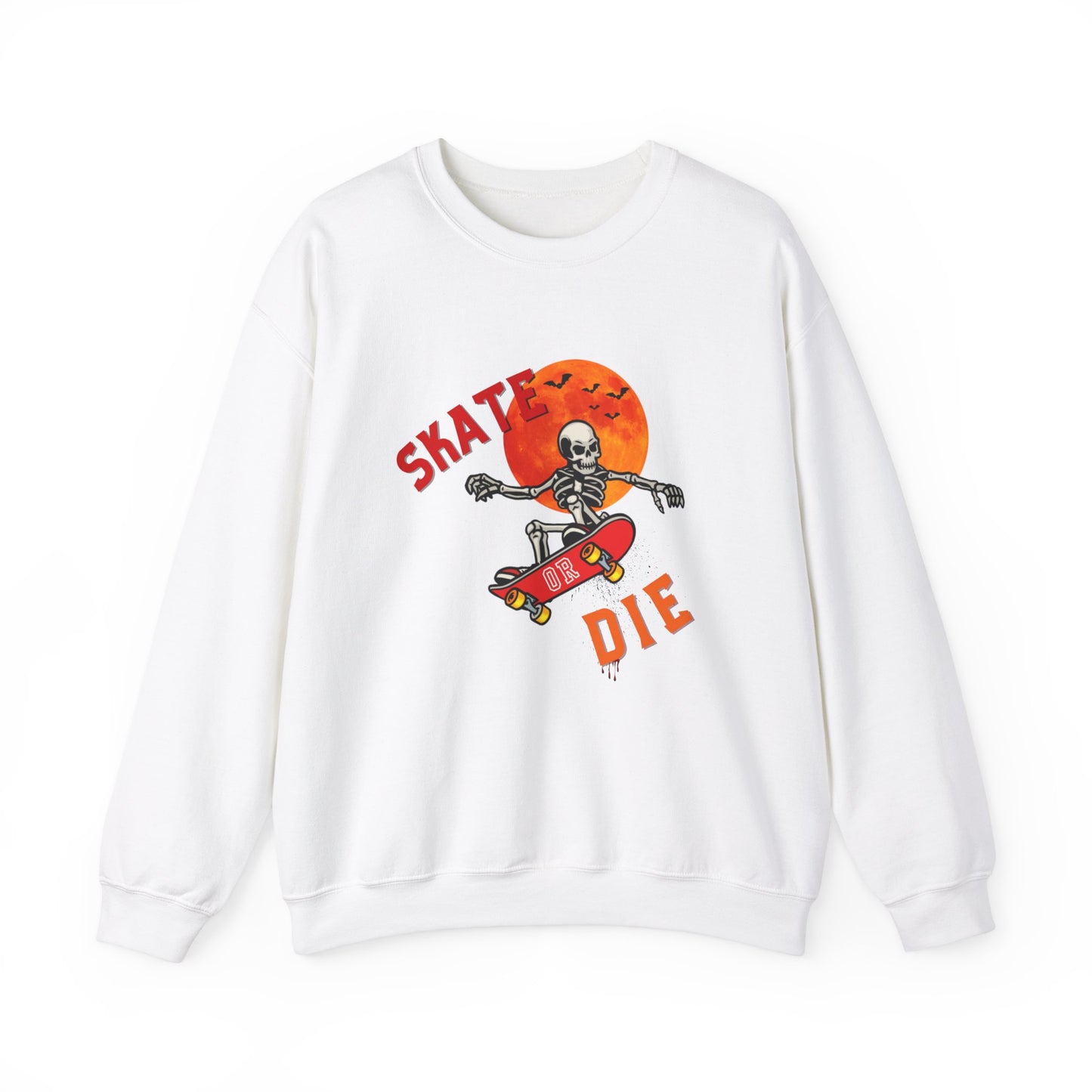 Skate or Die Sweatshirt for Halloween - Unisex Heavy Blend™ Crewneck Sweatshirt Printify