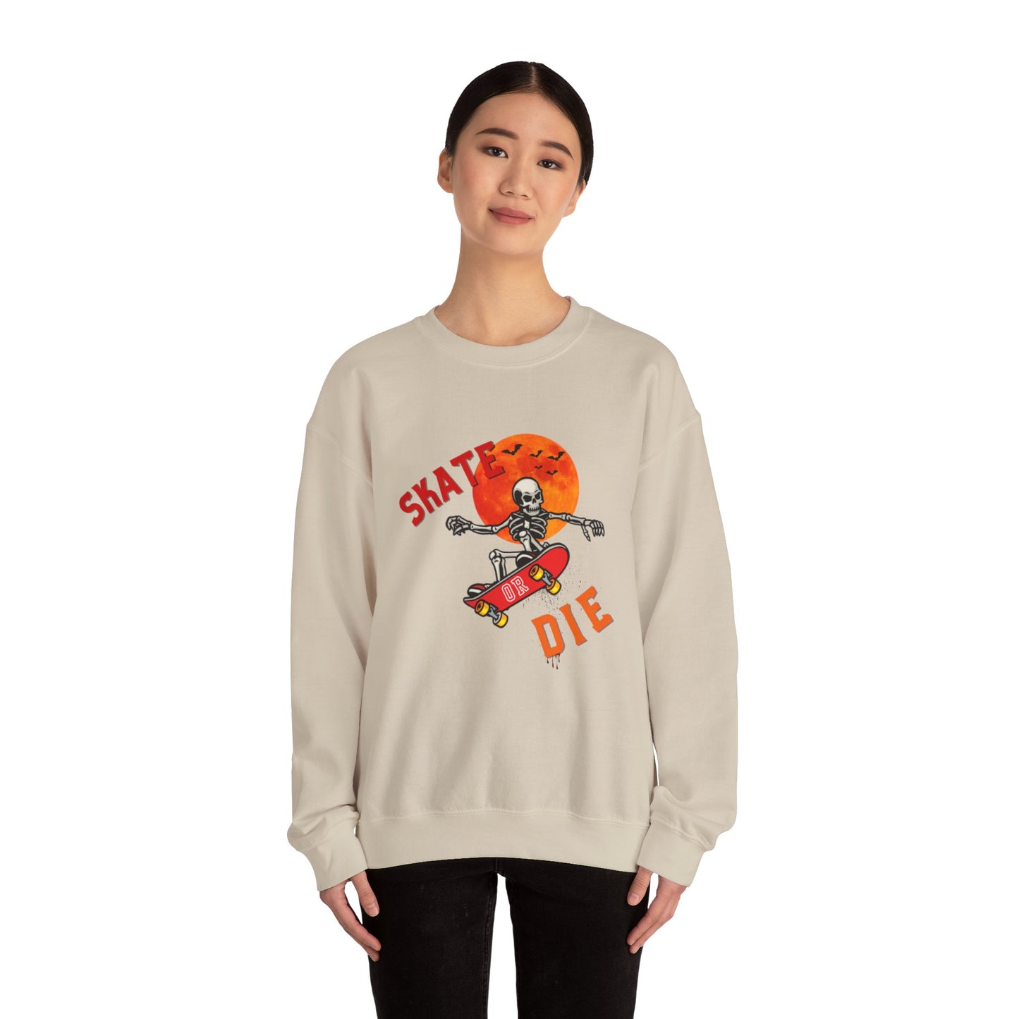 Skate or Die Sweatshirt for Halloween - Unisex Heavy Blend™ Crewneck Sweatshirt Printify