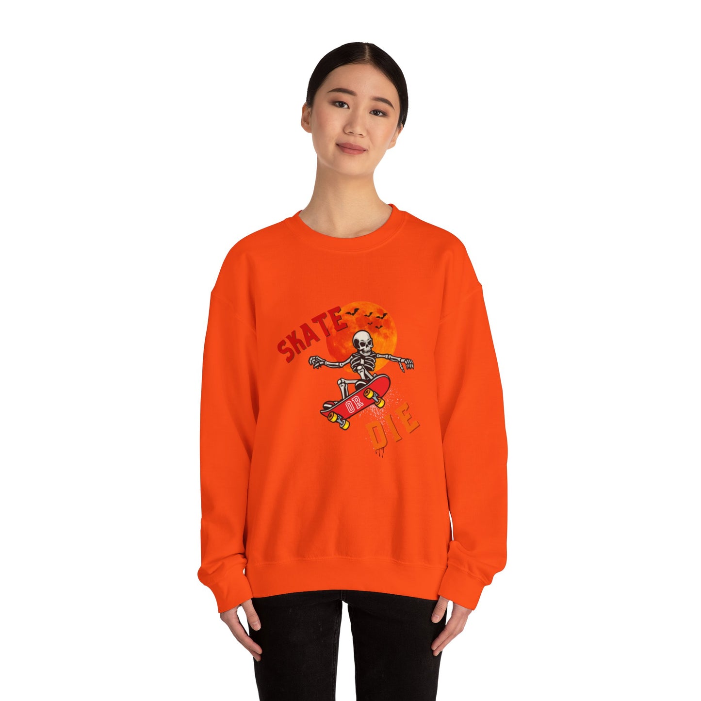 Skate or Die Sweatshirt for Halloween - Unisex Heavy Blend™ Crewneck Sweatshirt Printify