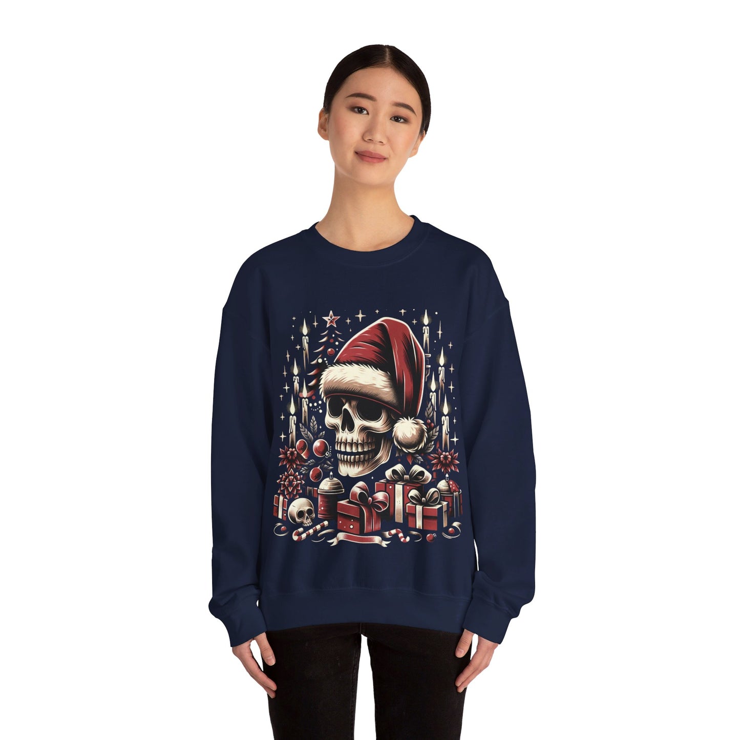 Skull's Christmas Unisex Heavy Blend™ Crewneck Sweatshirt Printify