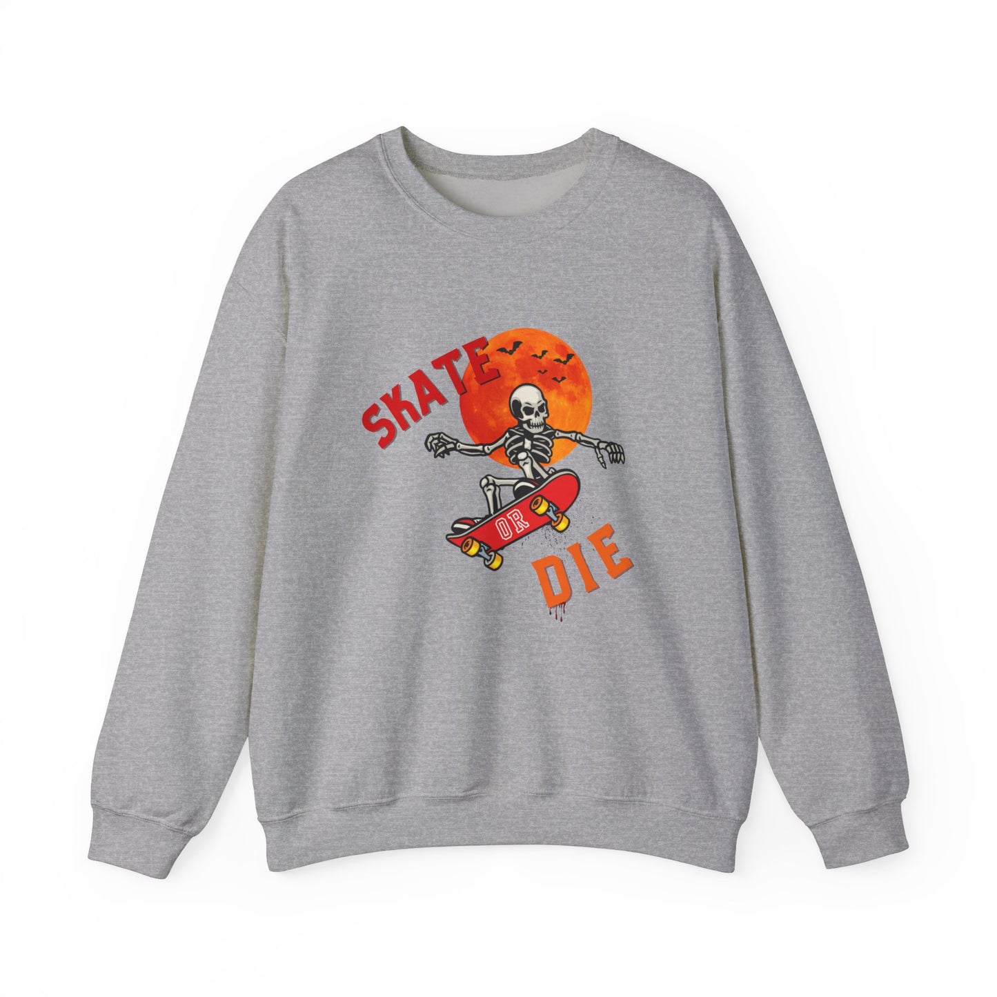 Skate or Die Sweatshirt for Halloween - Unisex Heavy Blend™ Crewneck Sweatshirt Printify