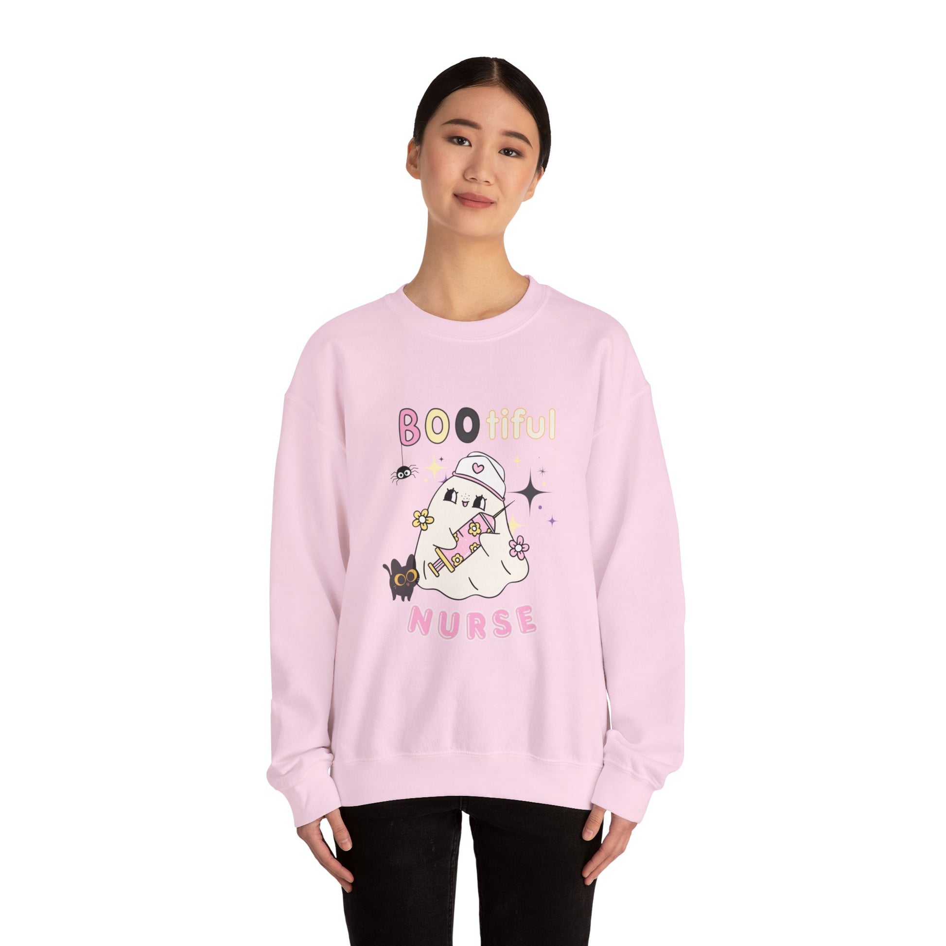 Bootiful Nurse - Unisex Heavy Blend™ Crewneck Sweatshirt for Halloween Printify