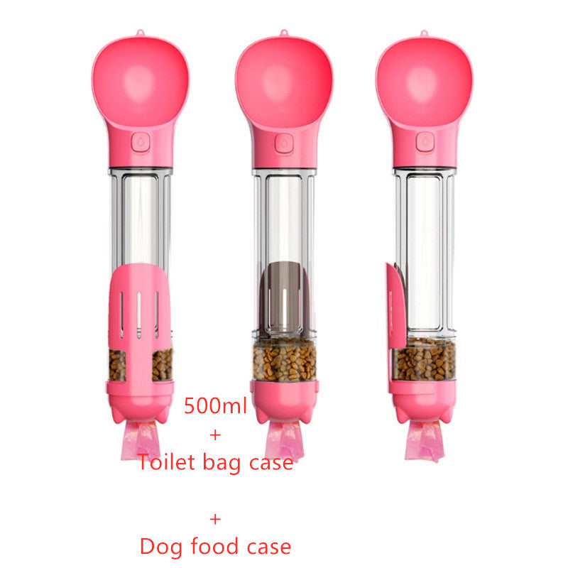 Pet Water Bottle Feeder Bowl Garbage Bag Storage Portable Pet Outdoor Travel 3 In 1 Dog Water Bottle Les Visionnaires