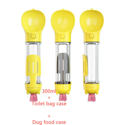 Pet Water Bottle Feeder Bowl Garbage Bag Storage Portable Pet Outdoor Travel 3 In 1 Dog Water Bottle Les Visionnaires