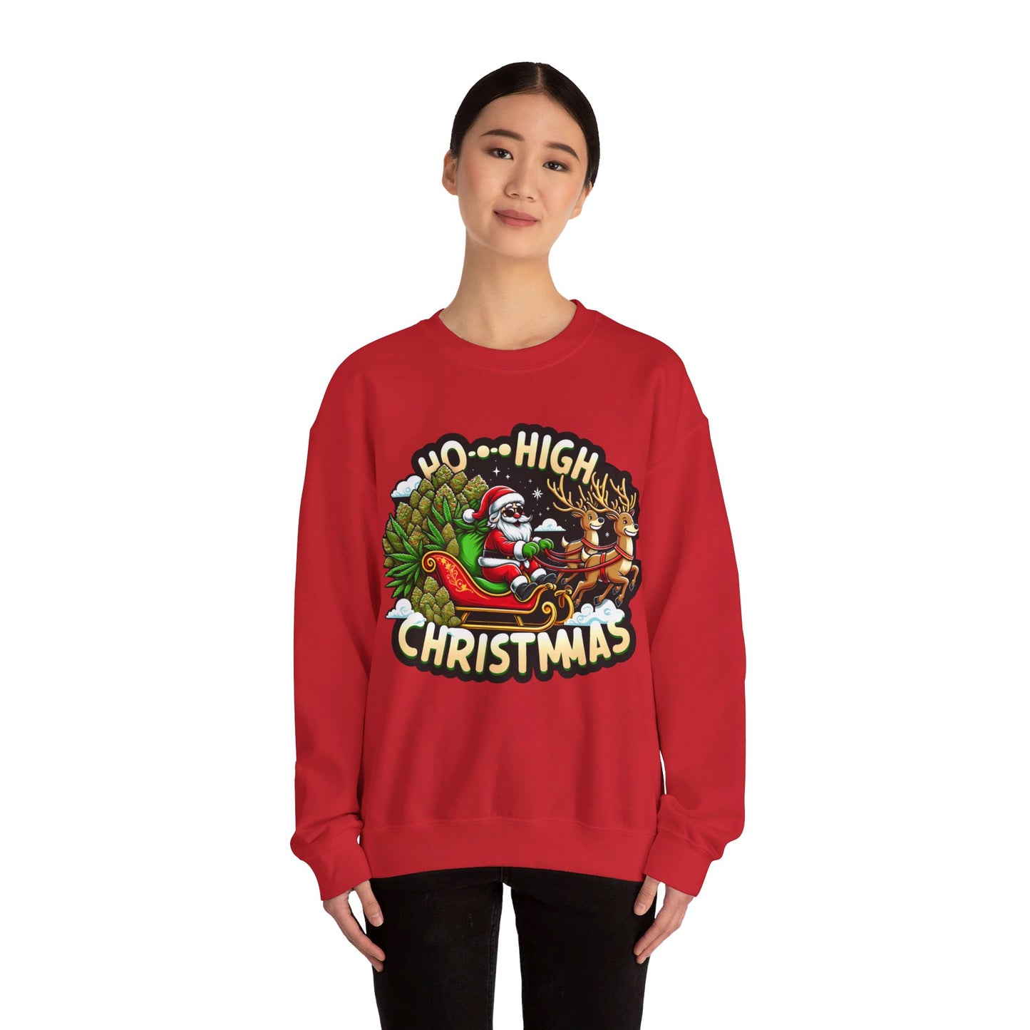 Ho High Christmas Unisex Heavy Blend™ Crewneck Sweatshirt Printify