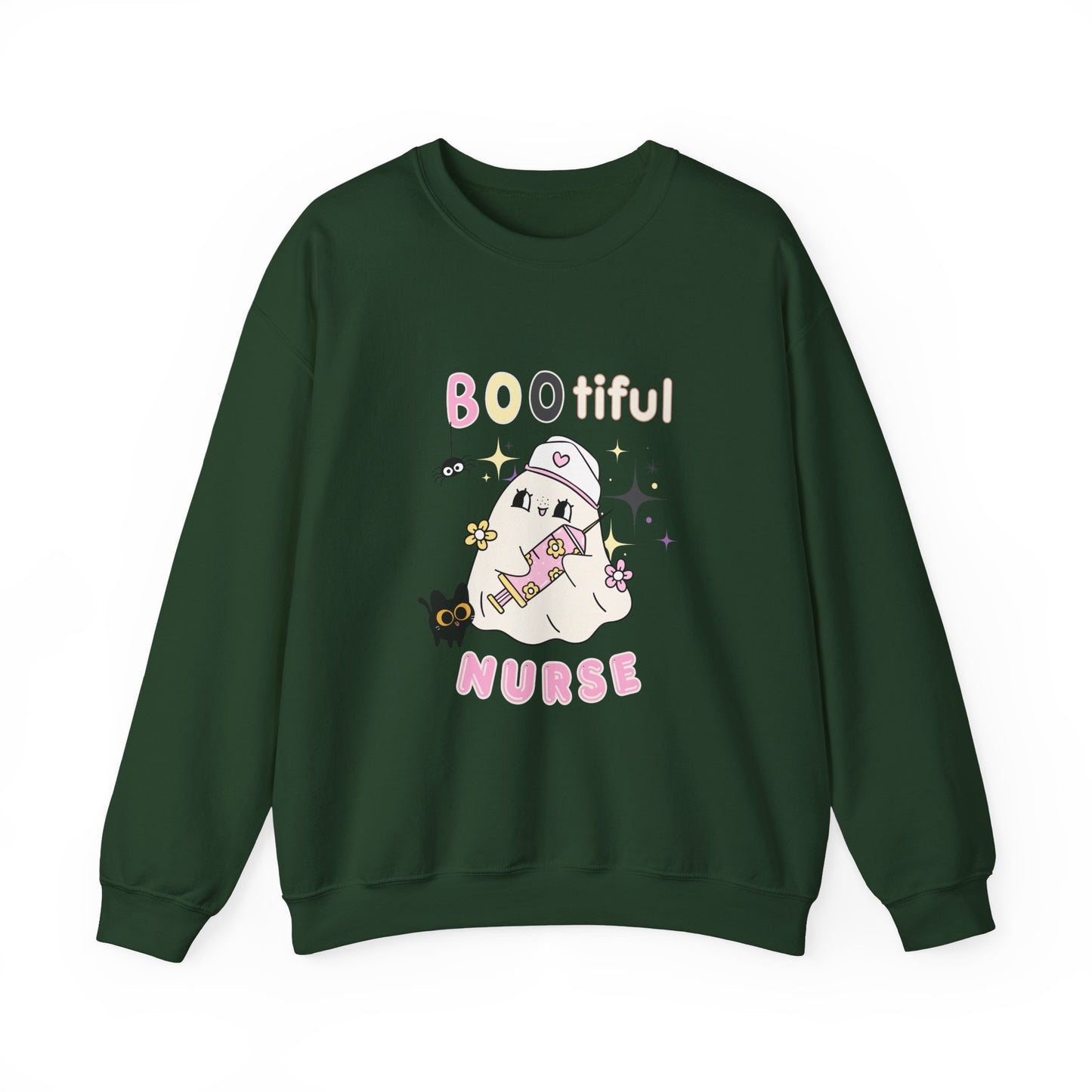 Bootiful Nurse - Unisex Heavy Blend™ Crewneck Sweatshirt for Halloween Printify