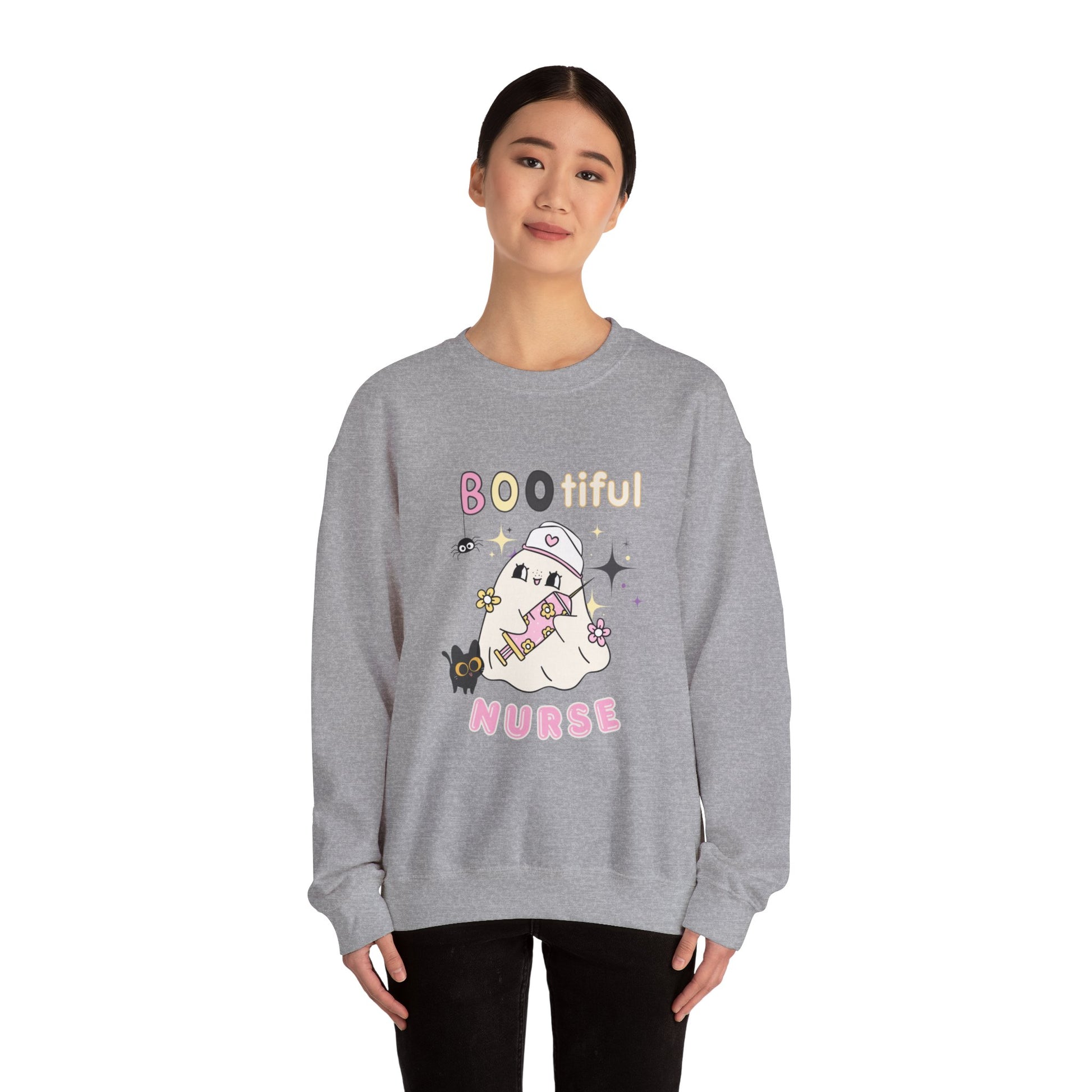 Bootiful Nurse - Unisex Heavy Blend™ Crewneck Sweatshirt for Halloween Printify