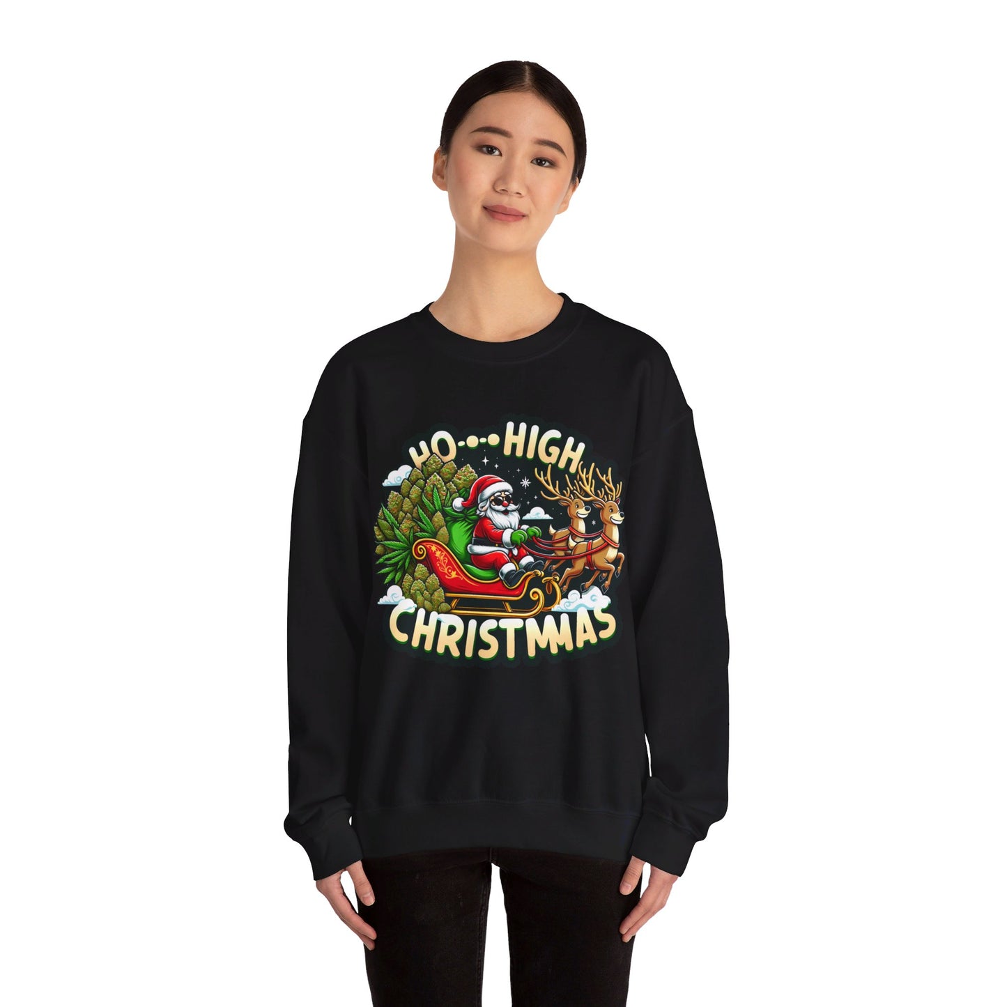 Ho High Christmas Unisex Heavy Blend™ Crewneck Sweatshirt Printify