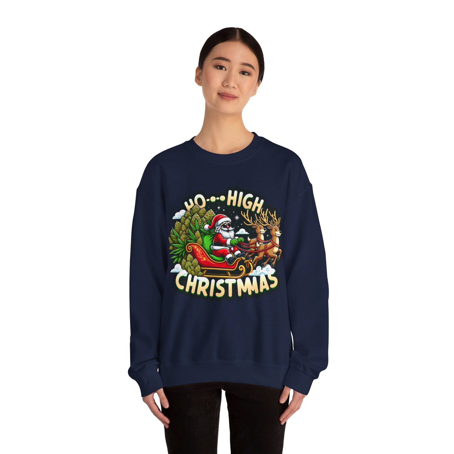 Ho High Christmas Unisex Heavy Blend™ Crewneck Sweatshirt Printify