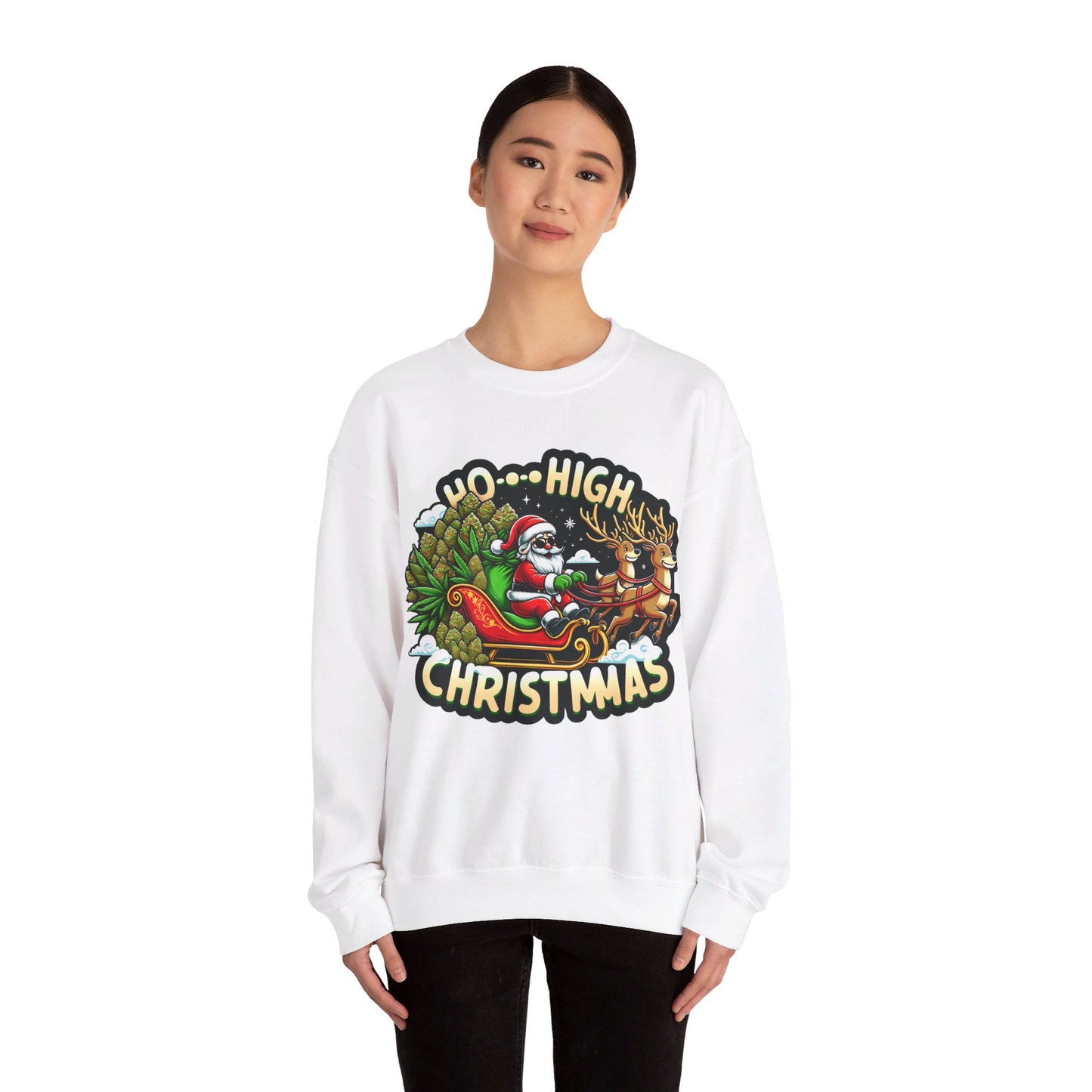 Ho High Christmas Unisex Heavy Blend™ Crewneck Sweatshirt Printify