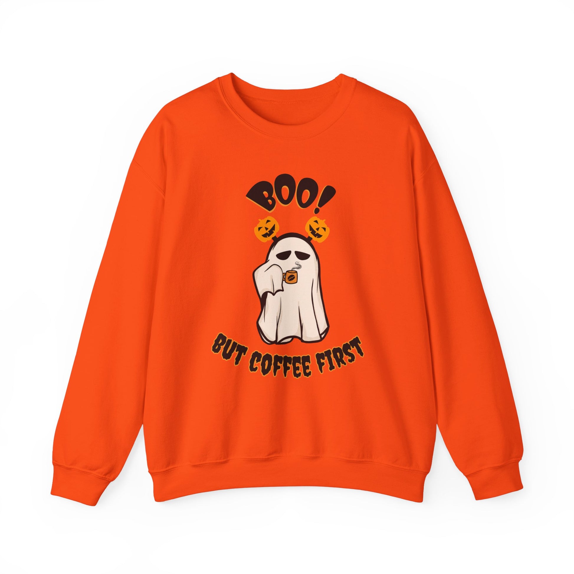 BOO But Coffee First - Unisex Heavy Blend™ Crewneck Sweatshirt Printify