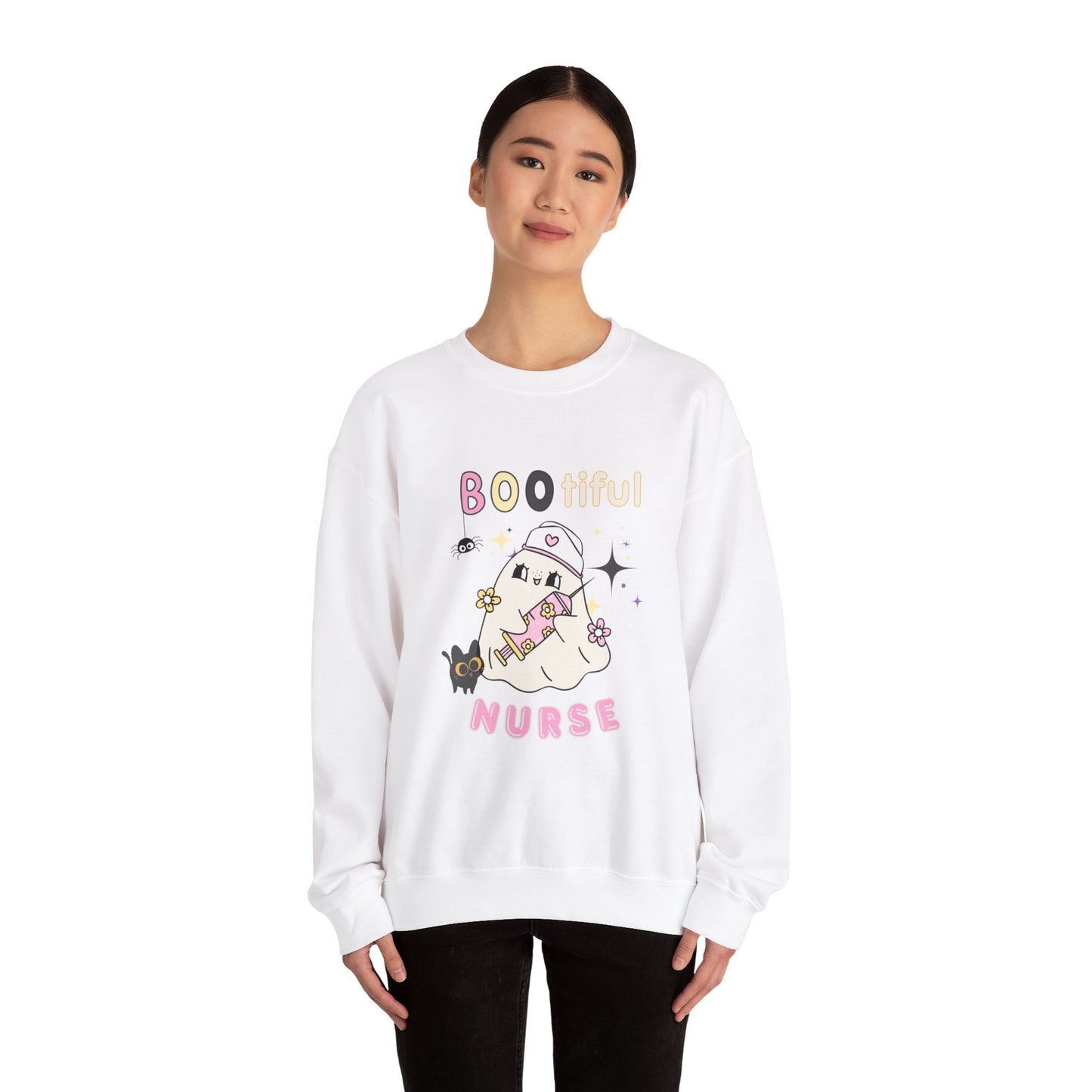 Bootiful Nurse - Unisex Heavy Blend™ Crewneck Sweatshirt for Halloween Printify