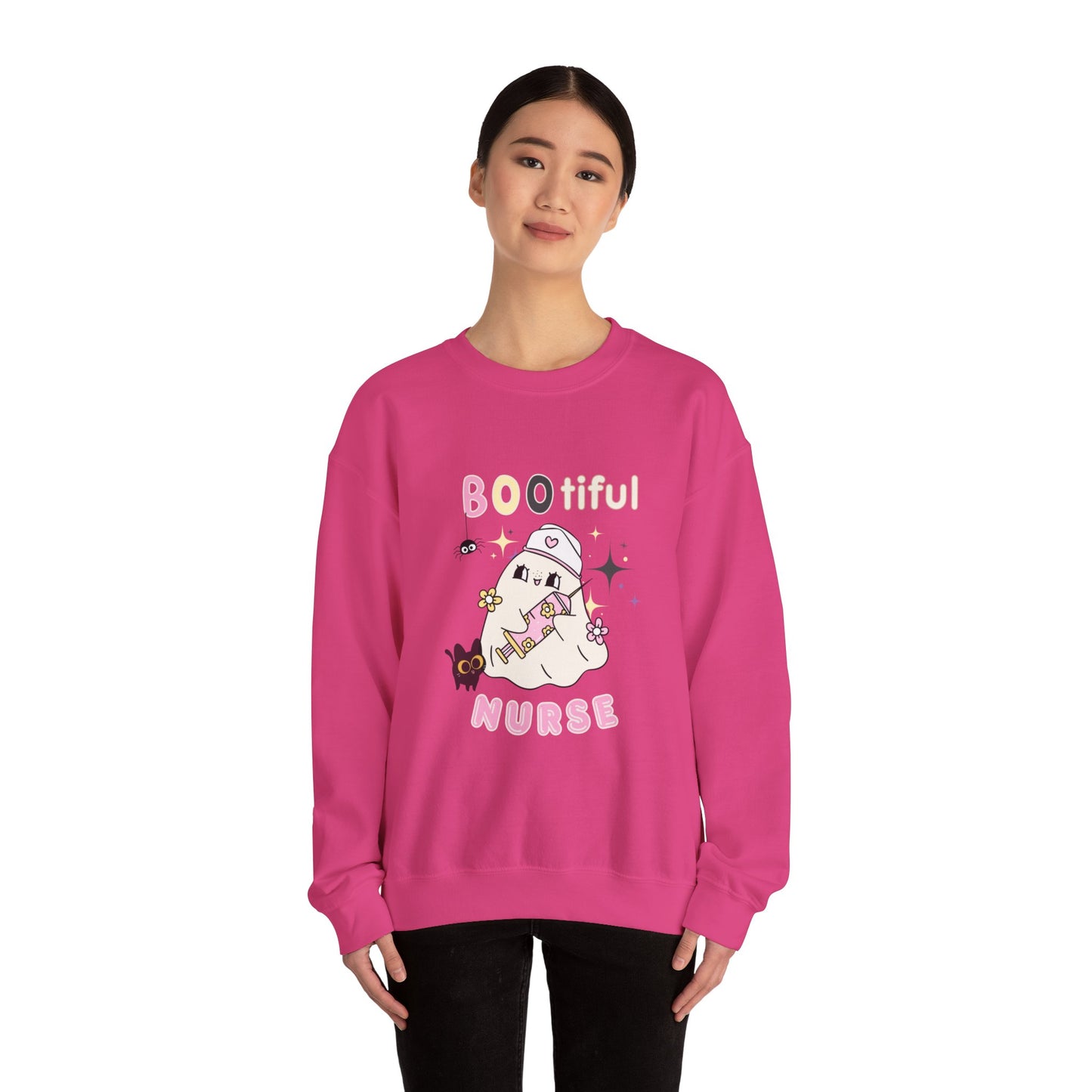 Bootiful Nurse - Unisex Heavy Blend™ Crewneck Sweatshirt for Halloween Printify