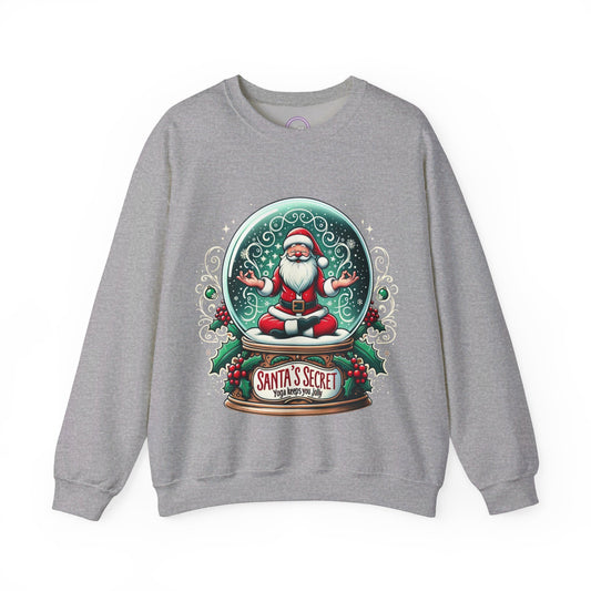 Yoga Santa's secret Unisex Heavy Blend™ Crewneck Sweatshirt Printify