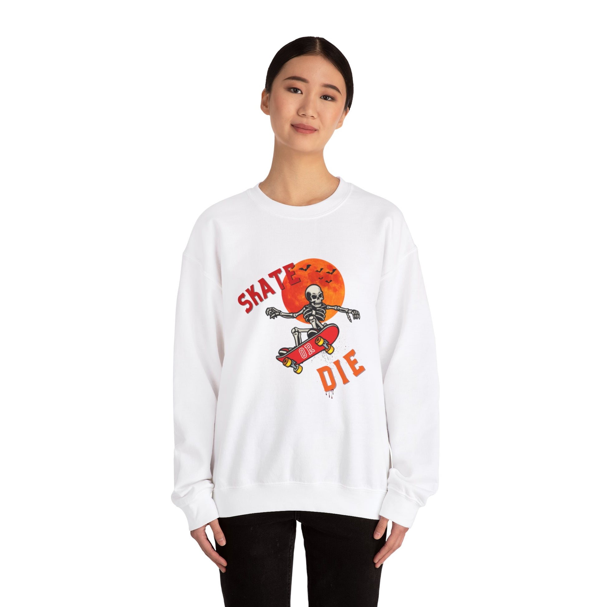 Skate or Die Sweatshirt for Halloween - Unisex Heavy Blend™ Crewneck Sweatshirt Printify