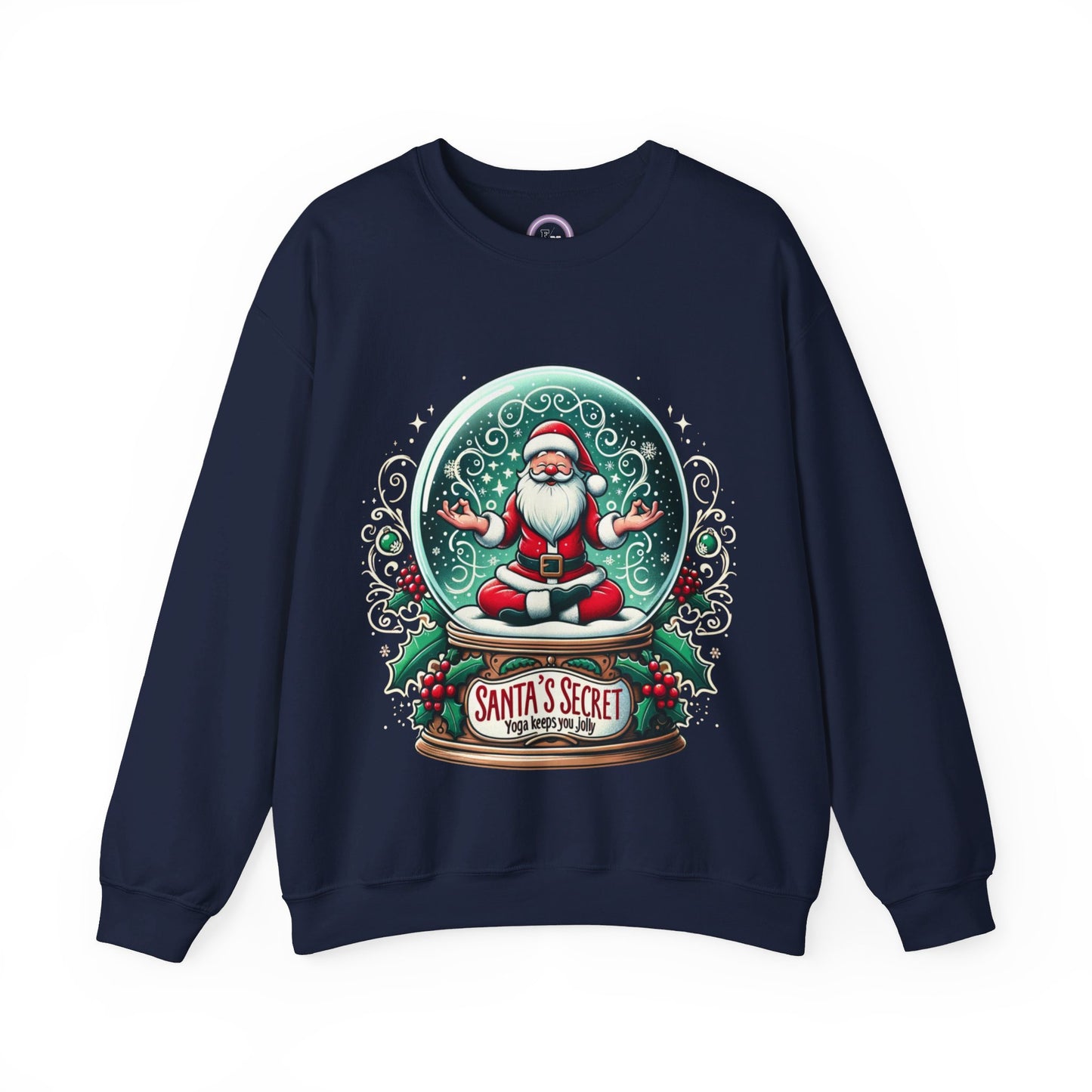 Yoga Santa's secret Unisex Heavy Blend™ Crewneck Sweatshirt Printify