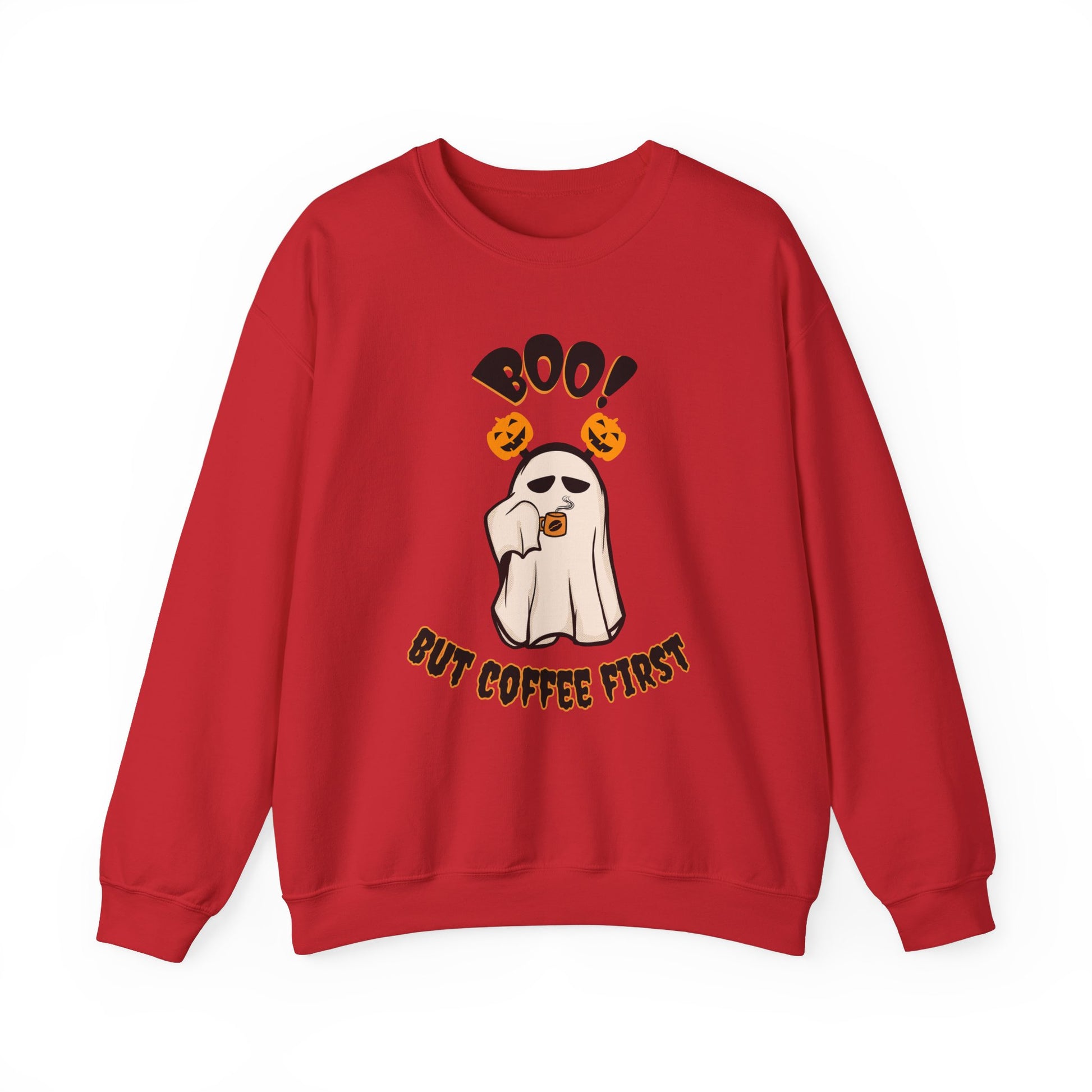 BOO But Coffee First - Unisex Heavy Blend™ Crewneck Sweatshirt Printify