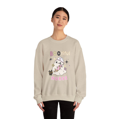 Bootiful Nurse - Unisex Heavy Blend™ Crewneck Sweatshirt for Halloween Printify