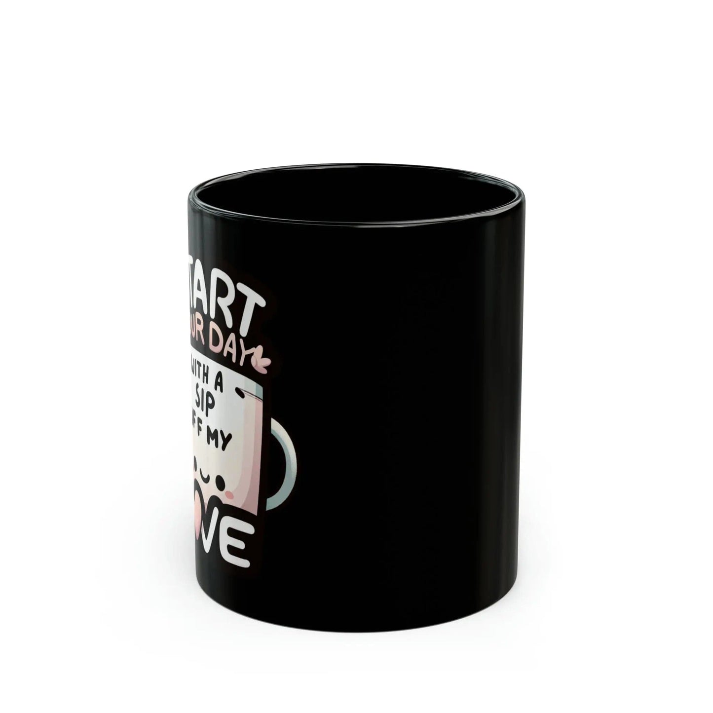 Black of Sip Of My Love of 11oz Black Mug - NOVINC