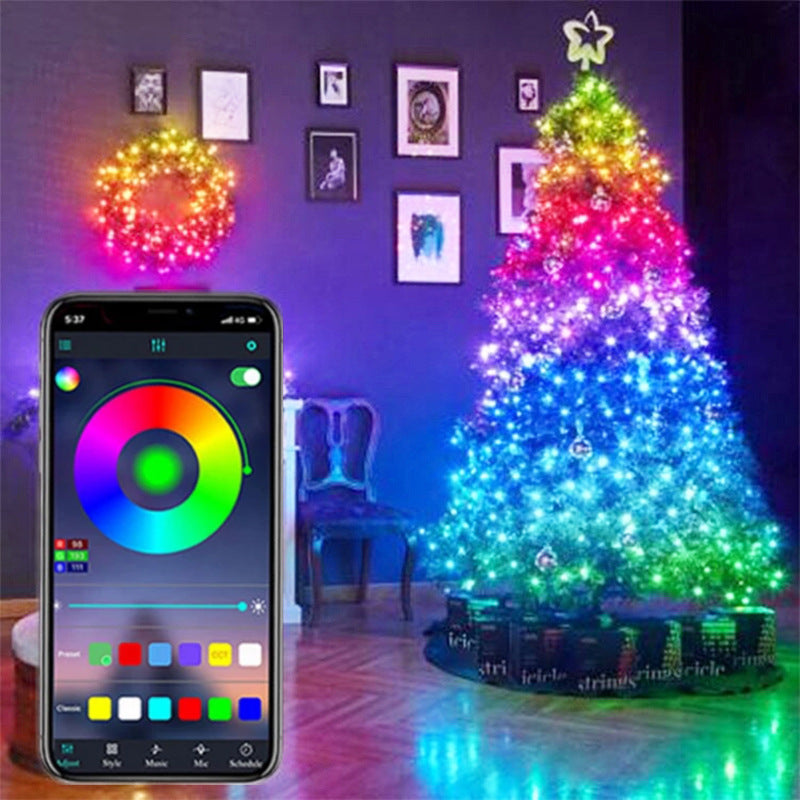 USB Smart Bluetooth Led Copper Wire String Light App Control Christmas Tree Decor New Year Fairy Light Garland Christmas Decoration Les Visionnaires