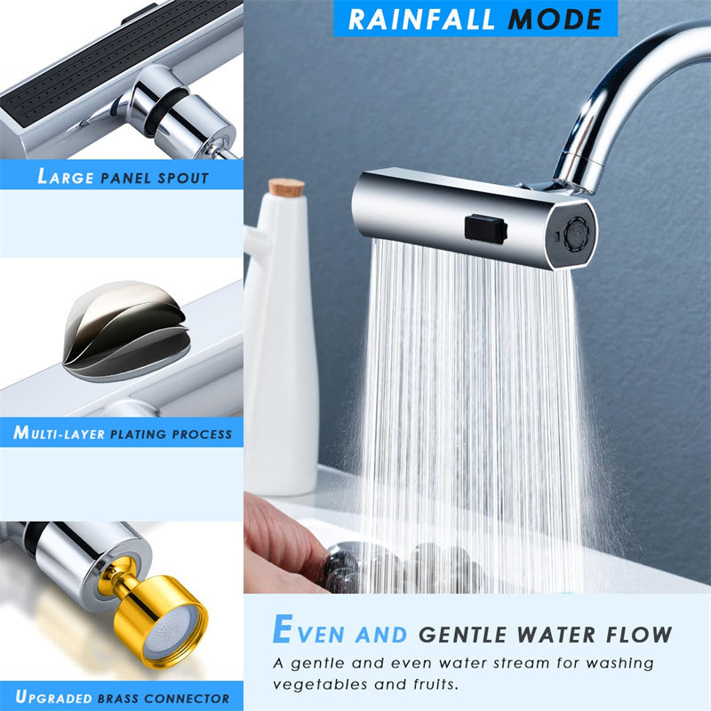 Kitchen Faucet Waterfall Outlet Splash Proof Universal Rotating Bubbler Multifunctional Water Nozzle Extension Kitchen Gadgets Les Visionnaires