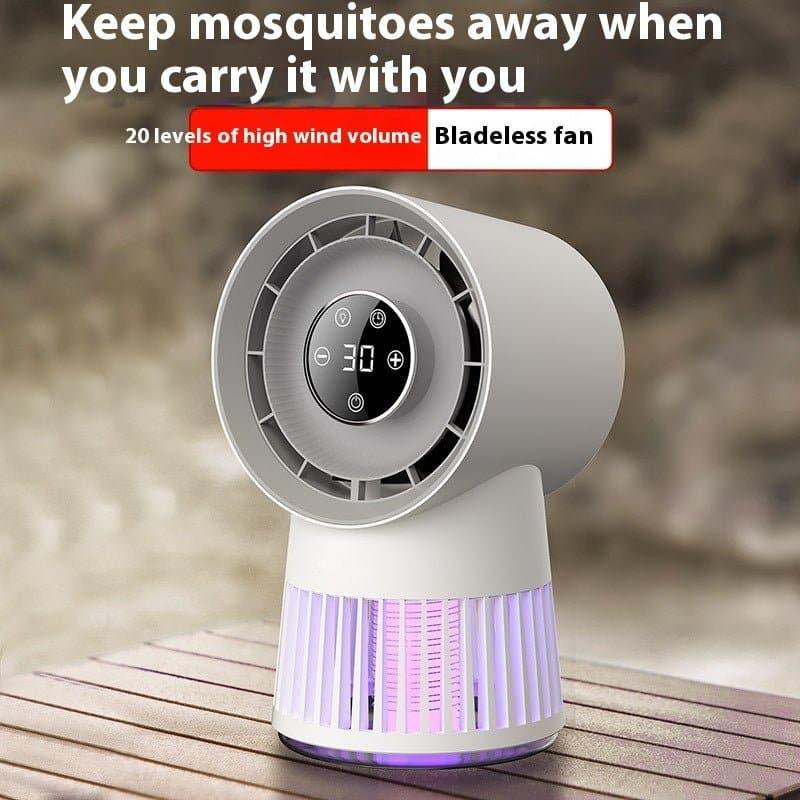 Creative 2 - in - 1 Mini Desk Fan Electric Mosquito Killer USB Rechargeable - NOVINC