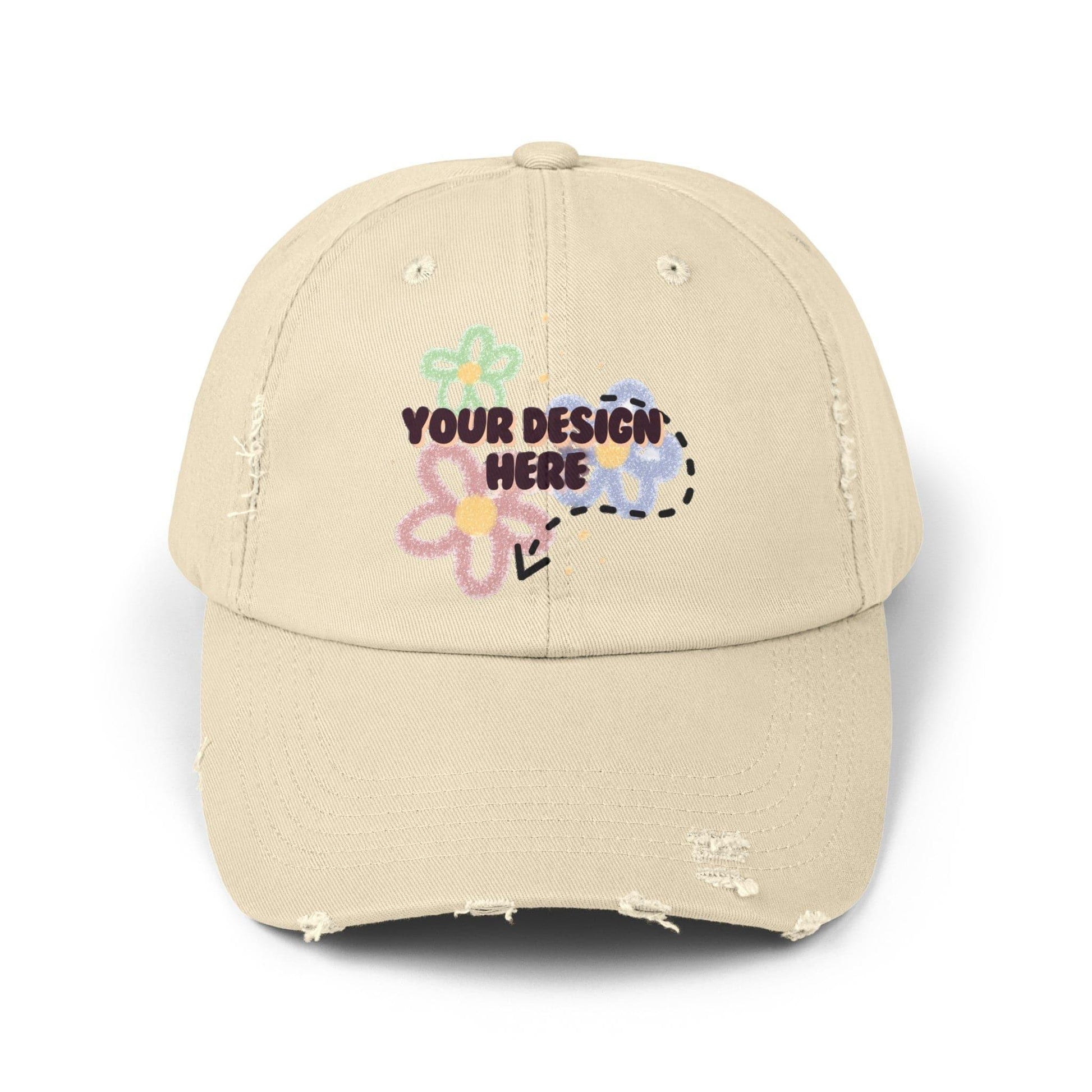 Customizable your design - Unisex Distressed Cap - NOVINC