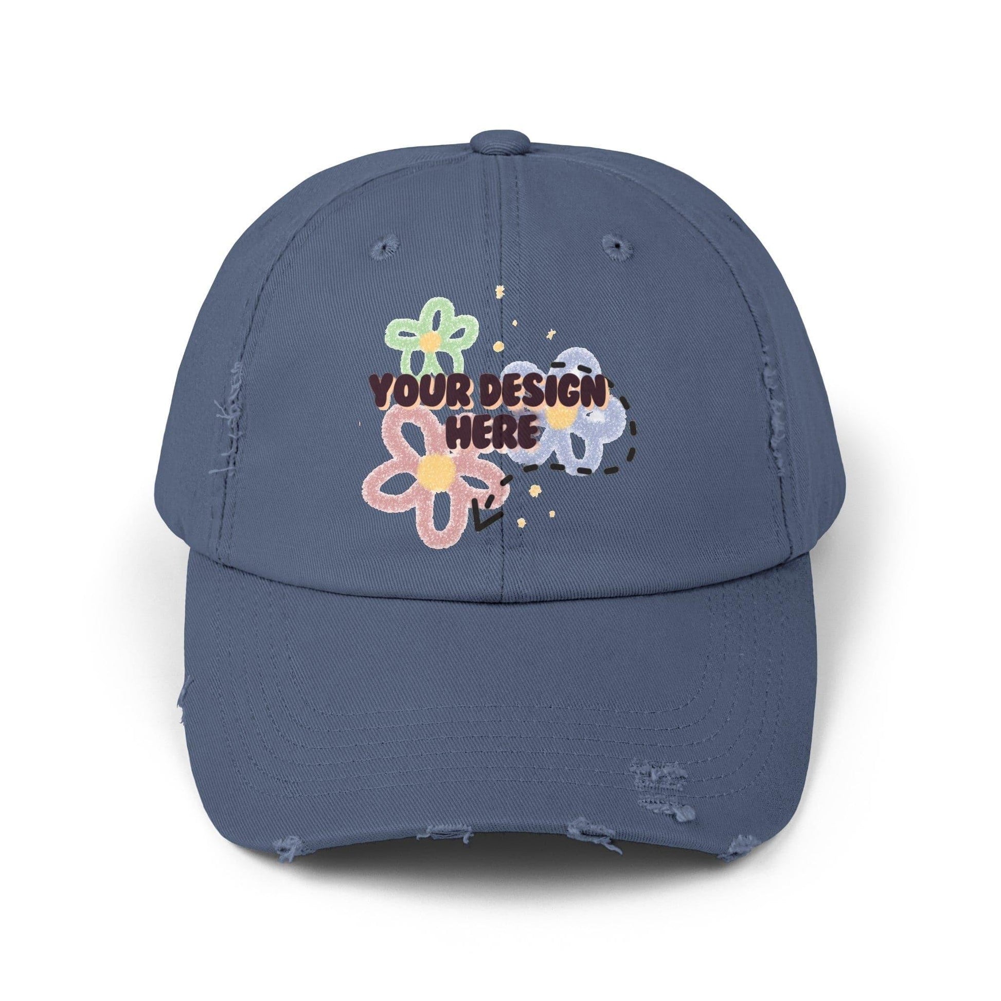 Customizable your design - Unisex Distressed Cap - NOVINC