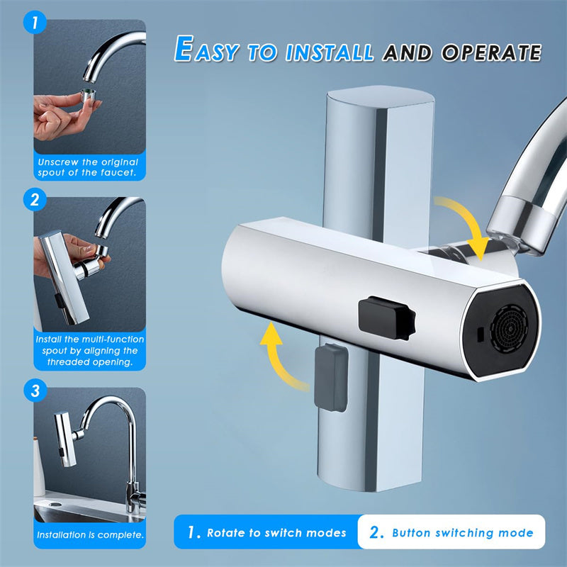 Kitchen Faucet Waterfall Outlet Splash Proof Universal Rotating Bubbler Multifunctional Water Nozzle Extension Kitchen Gadgets Les Visionnaires