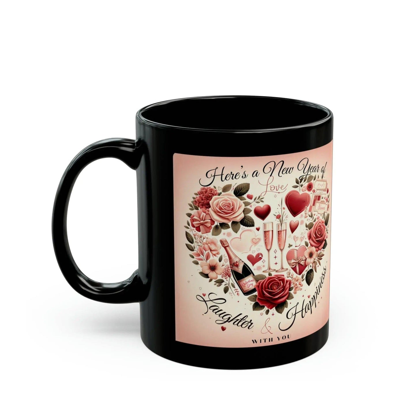 New Year Happiness 11oz Black Mug - NOVINC