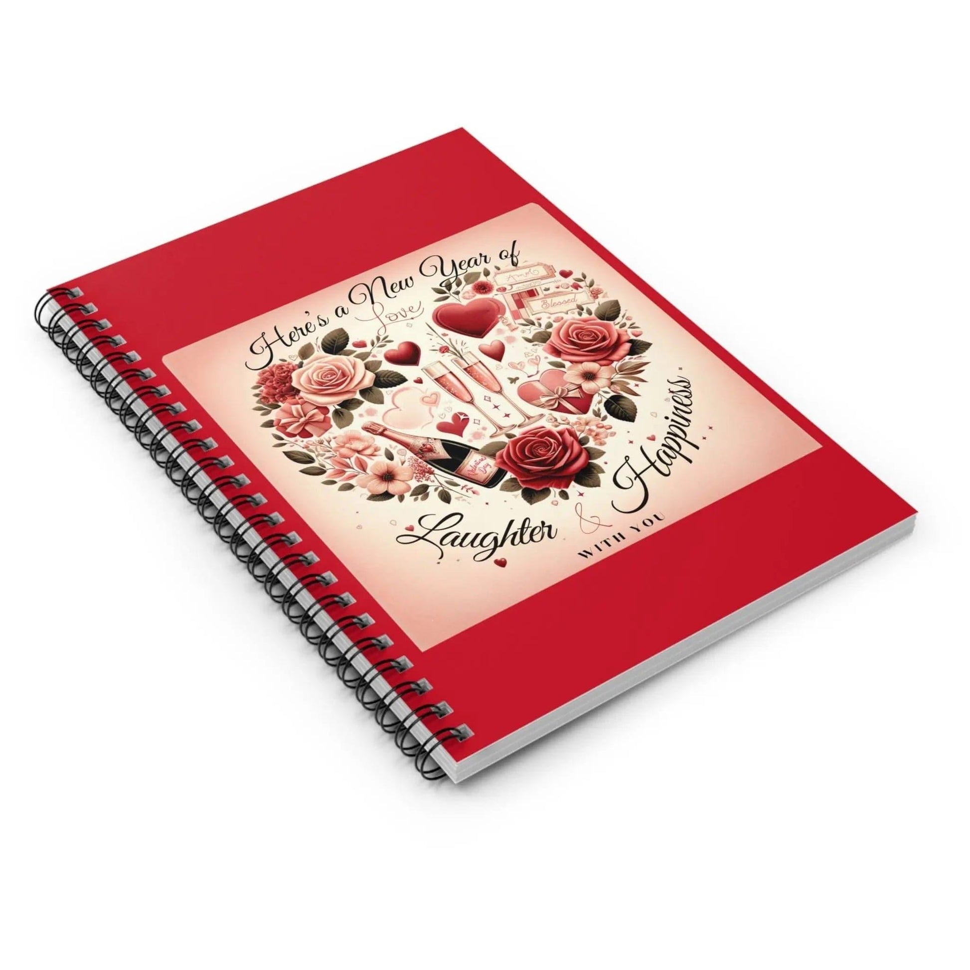 New years Happiness Spiral Notebook - Ruled Line - NOVINC