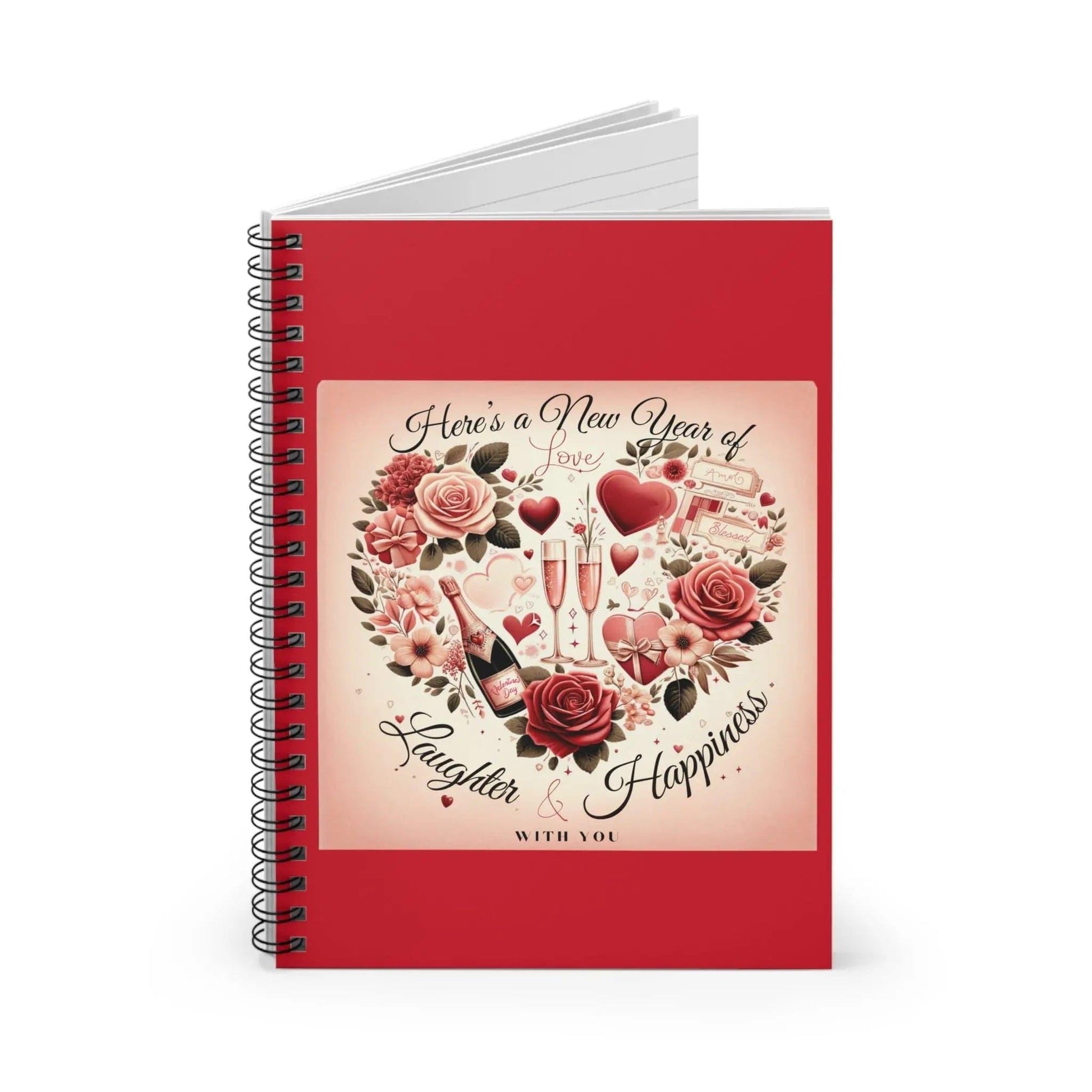 New years Happiness Spiral Notebook - Ruled Line - NOVINC