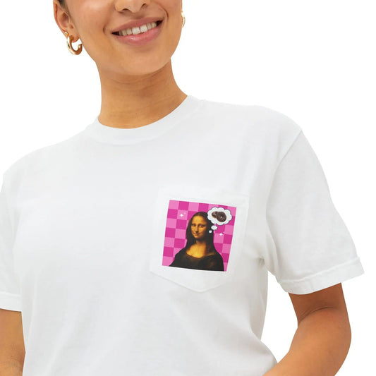 The secret of Mona Lisa - Unisex Garment - Dyed Pocket T - Shirt - NOVINC